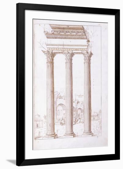 The Columns of the Temple of Castor and Pollux-Giulio Romano-Framed Giclee Print