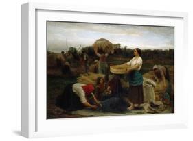 The Colza (Harvesting Rapeseed), 1860-Jules Breton-Framed Giclee Print