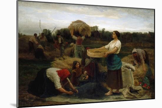 The Colza (Harvesting Rapeseed), 1860-Jules Breton-Mounted Giclee Print