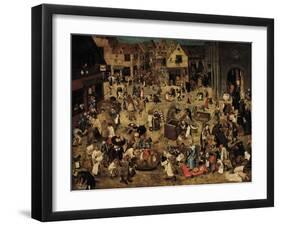 The Combat Between Carnival and Lent, C. 1560-Pieter Brueghel the Younger-Framed Giclee Print