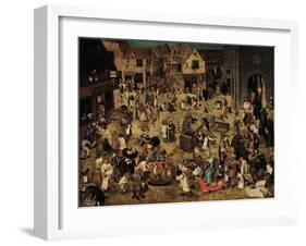 The Combat Between Carnival and Lent, C. 1560-Pieter Brueghel the Younger-Framed Giclee Print