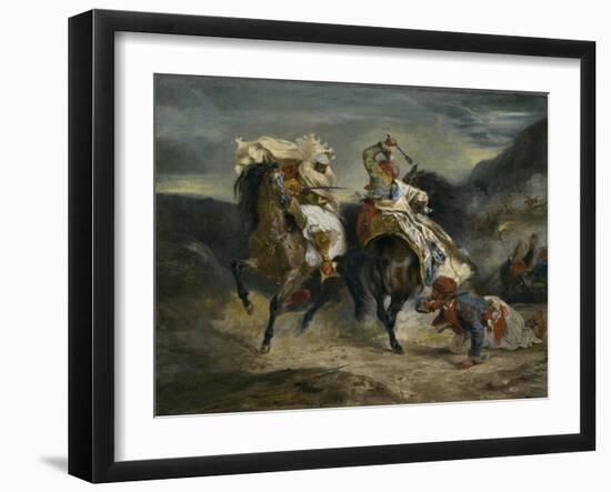 The Combat of the Giaour and Hassan, 1826-Eugene Delacroix-Framed Giclee Print