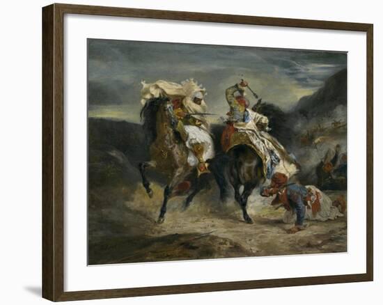 The Combat of the Giaour and Hassan, 1826-Eugene Delacroix-Framed Giclee Print