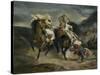 The Combat of the Giaour and Hassan, 1826-Eugene Delacroix-Stretched Canvas