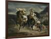 The Combat of the Giaour and Hassan, 1826-Eugene Delacroix-Framed Premium Giclee Print