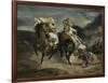 The Combat of the Giaour and Hassan, 1826-Eugene Delacroix-Framed Premium Giclee Print