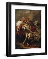 The Combat of the Giaour and the Pasha-Eugene Delacroix-Framed Giclee Print