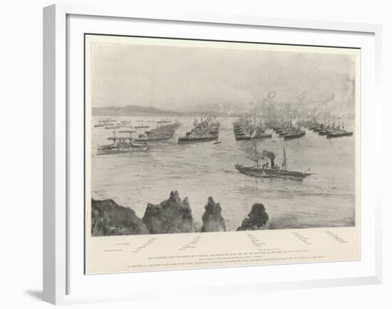 The Combined Mediterranean and Channel Squadrons in Lagos Bay-Henry Charles Seppings Wright-Framed Giclee Print