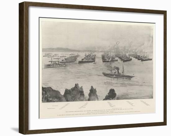 The Combined Mediterranean and Channel Squadrons in Lagos Bay-Henry Charles Seppings Wright-Framed Giclee Print