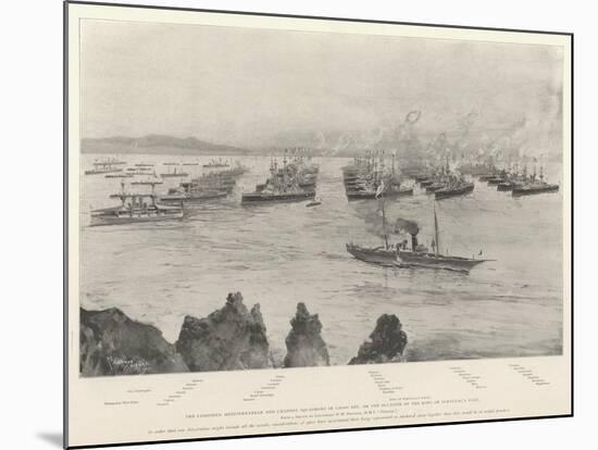 The Combined Mediterranean and Channel Squadrons in Lagos Bay-Henry Charles Seppings Wright-Mounted Giclee Print