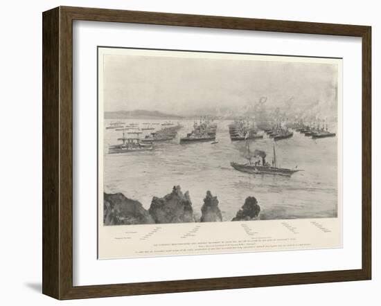 The Combined Mediterranean and Channel Squadrons in Lagos Bay-Henry Charles Seppings Wright-Framed Giclee Print