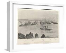 The Combined Mediterranean and Channel Squadrons in Lagos Bay-Henry Charles Seppings Wright-Framed Giclee Print