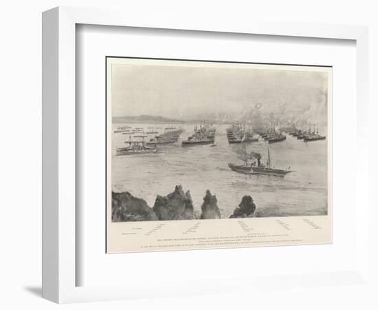 The Combined Mediterranean and Channel Squadrons in Lagos Bay-Henry Charles Seppings Wright-Framed Giclee Print