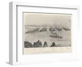 The Combined Mediterranean and Channel Squadrons in Lagos Bay-Henry Charles Seppings Wright-Framed Giclee Print