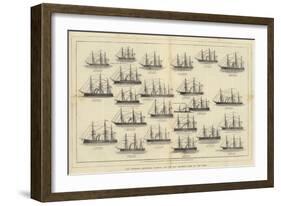 The Combined Squadrons, Showing the Rig and Relative Sizes of the Ships-null-Framed Giclee Print