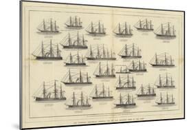 The Combined Squadrons, Showing the Rig and Relative Sizes of the Ships-null-Mounted Giclee Print