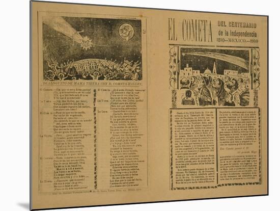 The Comet, 1899, Printed 1910-Jose Guadalupe Posada-Mounted Giclee Print