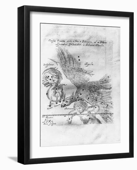 The Comet Discovered and Observed by Johannes Hevelius, 3rd February to 28th March 1661-Johann Hevelius-Framed Giclee Print