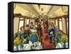 The Comfort of the Pullman Coach of a Late-Victorian Passenger Train-Harry Green-Framed Stretched Canvas