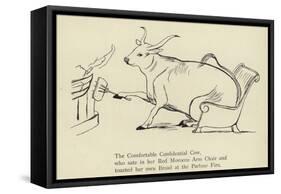 The Comfortable Confidential Cow-Edward Lear-Framed Stretched Canvas