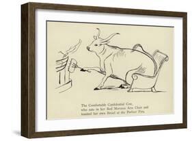 The Comfortable Confidential Cow-Edward Lear-Framed Giclee Print