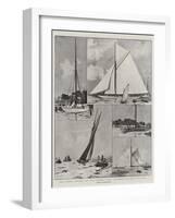 The Coming Contest for the America Cup, Columbia on Her Trial Trip-Charles Edward Dixon-Framed Giclee Print