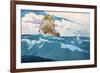 The Coming of the Mayflower in 1620, 1941 (Oil on Canvas)-Newell Convers Wyeth-Framed Giclee Print