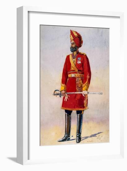 The Commandant of the Bharatpur Infantry, Illustration for 'Armies of India' by Major G.F.…-Alfred Crowdy Lovett-Framed Giclee Print