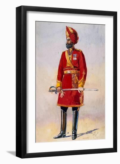 The Commandant of the Bharatpur Infantry, Illustration for 'Armies of India' by Major G.F.…-Alfred Crowdy Lovett-Framed Giclee Print