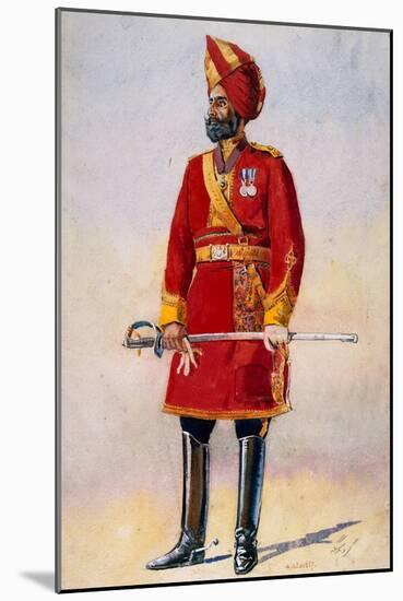 The Commandant of the Bharatpur Infantry, Illustration for 'Armies of India' by Major G.F.…-Alfred Crowdy Lovett-Mounted Giclee Print