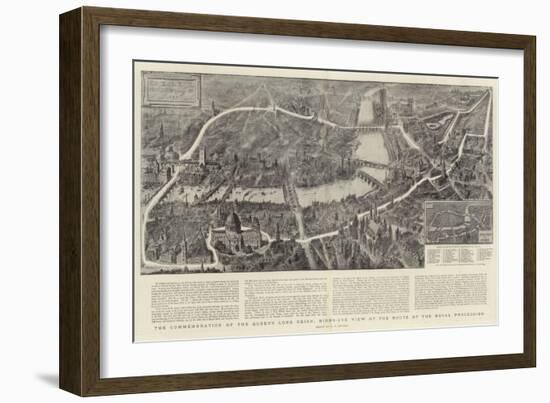 The Commemoration of the Queen's Long Reign, Bird'S-Eye View of the Route of the Royal Procession-Henry William Brewer-Framed Giclee Print