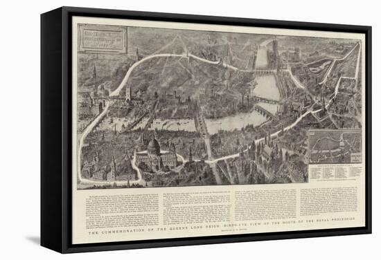 The Commemoration of the Queen's Long Reign, Bird'S-Eye View of the Route of the Royal Procession-Henry William Brewer-Framed Stretched Canvas