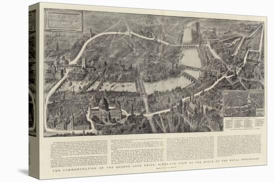 The Commemoration of the Queen's Long Reign, Bird'S-Eye View of the Route of the Royal Procession-Henry William Brewer-Stretched Canvas