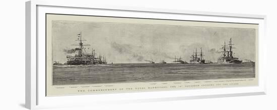 The Commencement of the Naval Manoeuvres, the A Squadron Cruising Off the Lizard-William Lionel Wyllie-Framed Premium Giclee Print