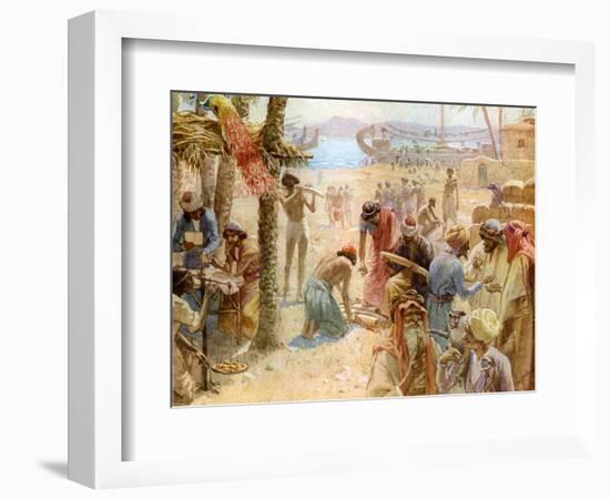 The commerce of King Solomon - Bible-William Brassey Hole-Framed Giclee Print