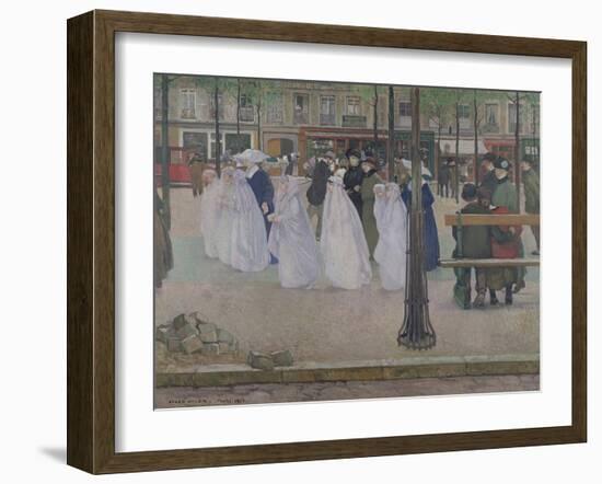 The Communicants, 1923 (Oil on Canvas)-Jules Adler-Framed Giclee Print