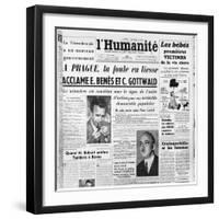 The Communist Coup in Prague, from 'L'Humanite', 26th February 1948-null-Framed Giclee Print