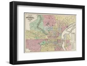 The Compact Portions of Philadelphia and Camden, 1872-Walling & Gray-Framed Art Print