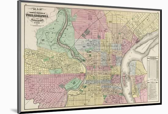 The Compact Portions of Philadelphia and Camden, 1872-Walling & Gray-Mounted Art Print
