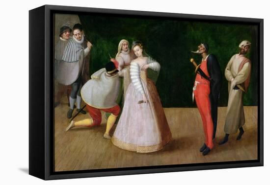 The Compagnia Dei Comici Gelosi with Isabella Andreini Depicted Giving a Performance in Paris-Hieronymus Francken-Framed Stretched Canvas