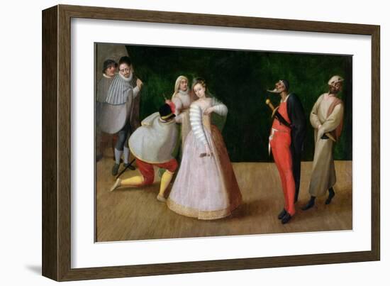 The Compagnia Dei Comici Gelosi with Isabella Andreini Depicted Giving a Performance in Paris-Hieronymus Francken-Framed Giclee Print