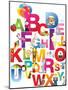 The Complete Childrens English Alphabet Spelt out with Different Fun Cartoon Animals and Toys-barney boogles-Mounted Art Print