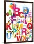 The Complete Childrens English Alphabet Spelt out with Different Fun Cartoon Animals and Toys-barney boogles-Framed Art Print