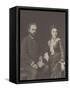 The composer Pyotr Ilyich Tchaikovsky (1840-1893) with his wife Antonina Miliukova, 1877-null-Framed Stretched Canvas