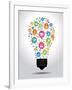 The Concept of Effective Education. Light Bulb with Colorful Education Icon. File is Saved in Ai10-VLADGRIN-Framed Art Print