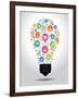 The Concept of Effective Education. Light Bulb with Colorful Education Icon. File is Saved in Ai10-VLADGRIN-Framed Art Print