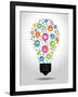 The Concept of Effective Education. Light Bulb with Colorful Education Icon. File is Saved in Ai10-VLADGRIN-Framed Art Print