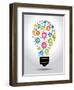 The Concept of Effective Education. Light Bulb with Colorful Education Icon. File is Saved in Ai10-VLADGRIN-Framed Art Print