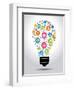 The Concept of Effective Education. Light Bulb with Colorful Education Icon. File is Saved in Ai10-VLADGRIN-Framed Art Print