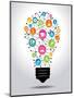 The Concept of Effective Education. Light Bulb with Colorful Education Icon. File is Saved in Ai10-VLADGRIN-Mounted Art Print